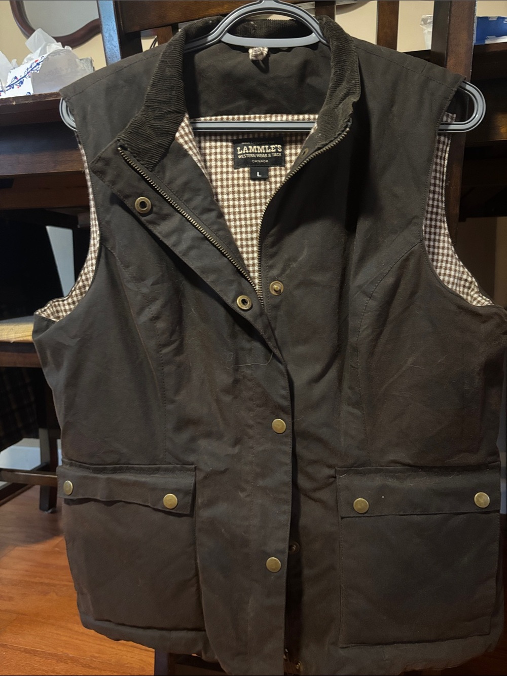 Lammle’s Women's Brown Waxed Cotton Vest